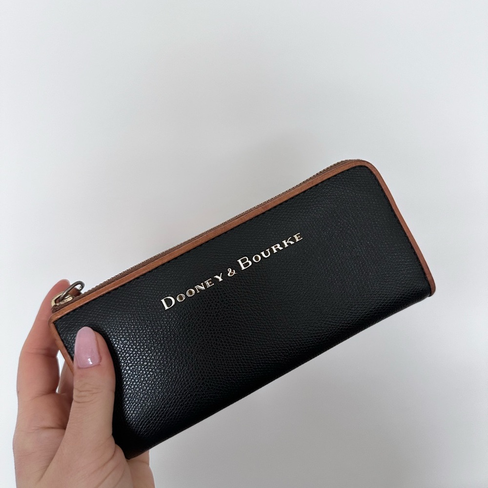 Dooney & Bourke Black and Brown Leather Tote - Picture 8 of 11